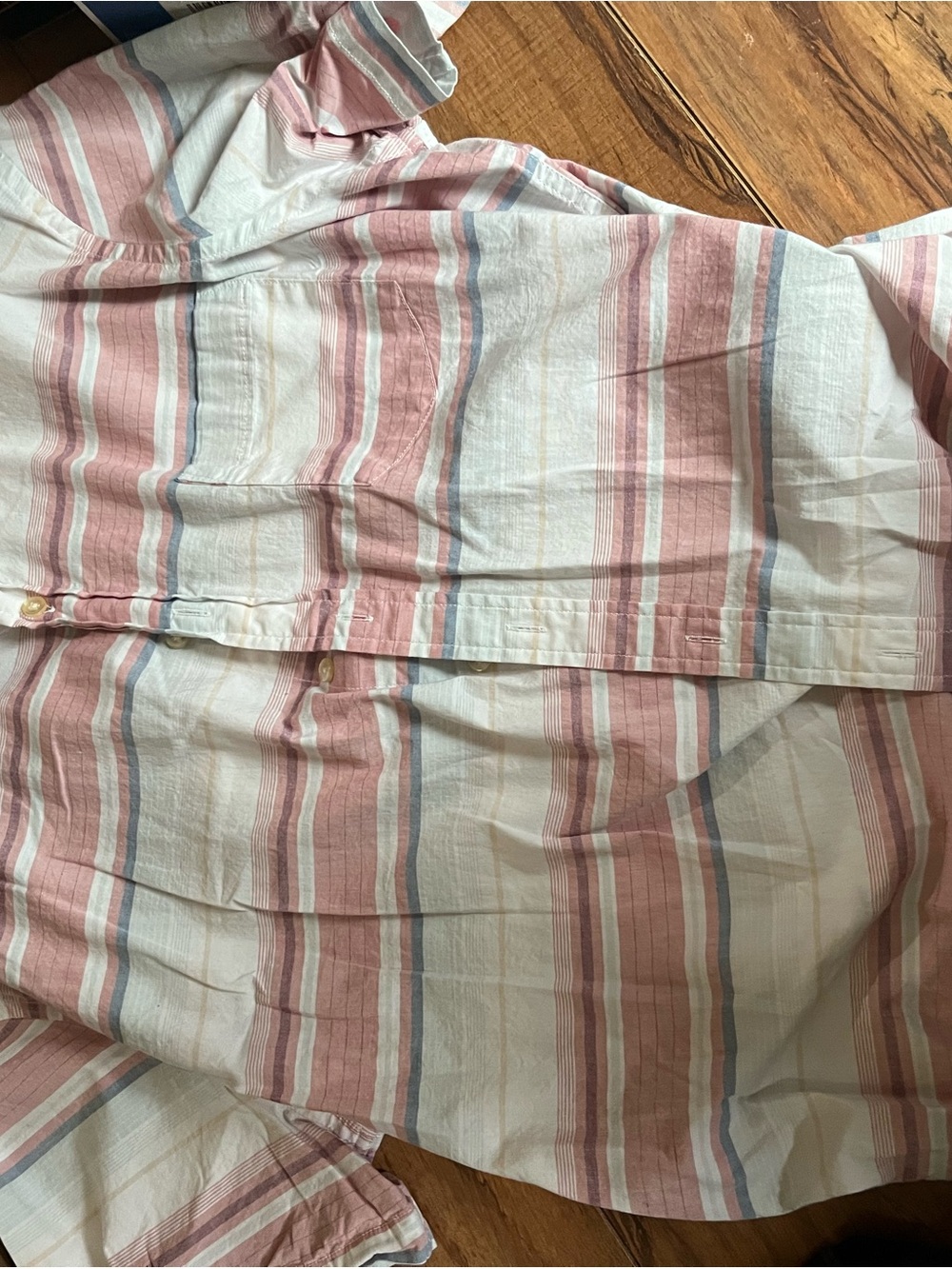 Sonoma Pink & White Striped Casual Button-Down Shirt